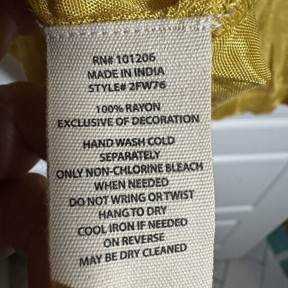 Soft Surroundings Size Medium Lauralin embroidered tunic beaded NWT mustard - Picture 12 of 13